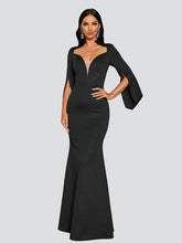 V-Neck Mermaid Cape Sleeve Dress